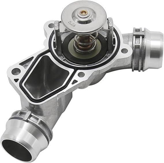 Hoypeyfiy アルミエンジン冷却水サーモスタットハウジング ハウジング、ハウジング付きサーモスタットアセンブリ 交換用 BMW E36/39/46/53/85 X3/5 Z3/4 320i 323i 11537509227,11531437040,11531436823