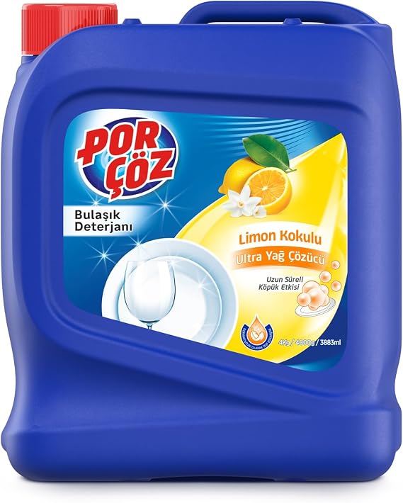 Porçöz Bulaşık Elde Yıkama Deterjanı Limon Kokulu 4Kg