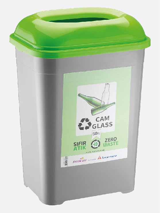 Cam Atık Kovası Glass Geri Dönüşüm Kutusu Cafe Otel Çöp Kutusu Eczane Çöp Kovası 50 Lt