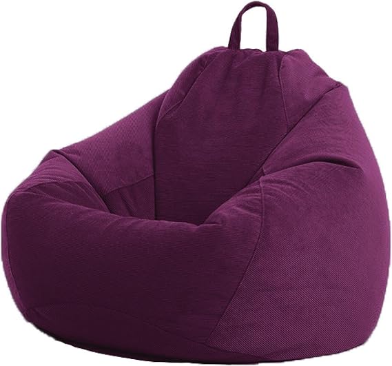 Garden Beanbag Classic Corduroy Bean Bag Lazy Puff Sofa Lazy Chair Cover Large Bean Bag Sofa Cover Recliner Gaming Storage Bag(No Filler) 70Cmx80Cm A-12