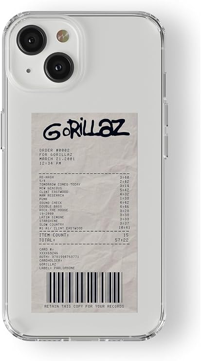 Multitronic iPhone 13 Uyumlu Gorillaz Albüm Fişi Tasarım Baskılı Şeffaf Kılıf