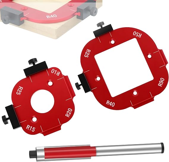 Router Template and Jig, Set of 3 Aluminum Alloy Radius Jig Corner Templates Radius Guide Router Arc Cutting for Woodworking Cutting DIY R10 R15 R20 R25 R30 R35 R40 R50
