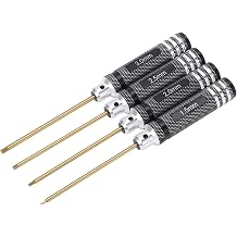 4Pcs RC Repair Screwdrivers Titanium Coated Hex Screwdriver Set for RC Car Boat Airplane Models, Anti - Slip Handle with 1.5mm 2mm 2.5mm 3mm Sizes