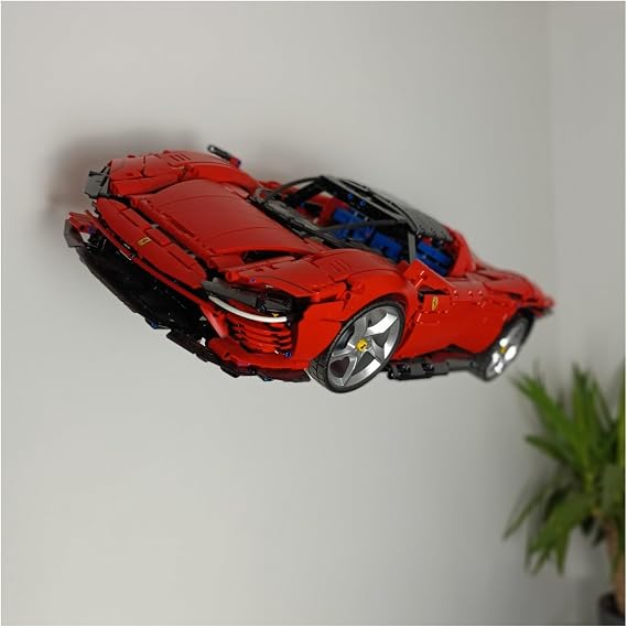 Wall mount compatible with Lego Technic Ferrari Daytona SP3 42143 | Display your model securely | Heavy Duty stainless steel | Car NOT included