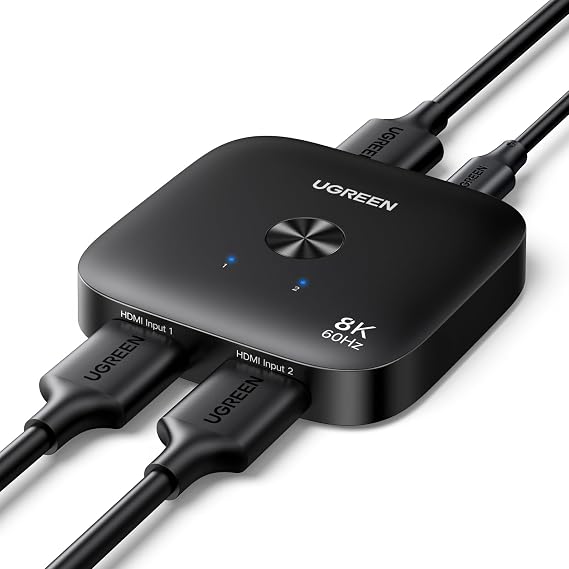 UGREEN HDMI 2.1 Switch 4K@120Hz 8K@60Hz HDMI Switcher 2 IN 1 Out