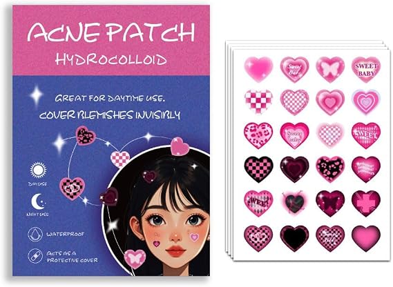 Acne Patches, Clear Turn, Bare Skin, Kinisini Patch, Spot Patch, Sensitive Skin, Rough Skin Care, Day & Night Use, 200 Patches 96 Pieces, Love