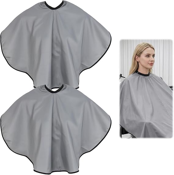 2 Short Hairdressing Cape, Shortie Unisex Barber Cape, Lightweight Makeup Cape, Shaving Hair Cutting Cape, Salon Makeover Capes, Waterproof Barber Gown for Hair Styling Cutting Dyeing Styling