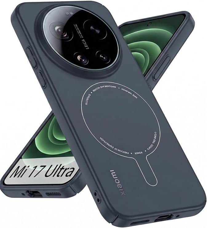 CONSTRAIN - Xiaomi Mi 17 Ultra için Kılıf MagSafe ile uyumlu Şarj Özellikli Kamera Çıkıntılı İnce Mat Sert PC Kapak - Lacivert