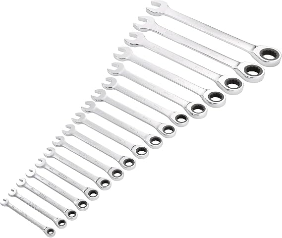 Draper 27691 HI-TORQ Metric Ratchet Combination Spanner Set (17 Piece)
