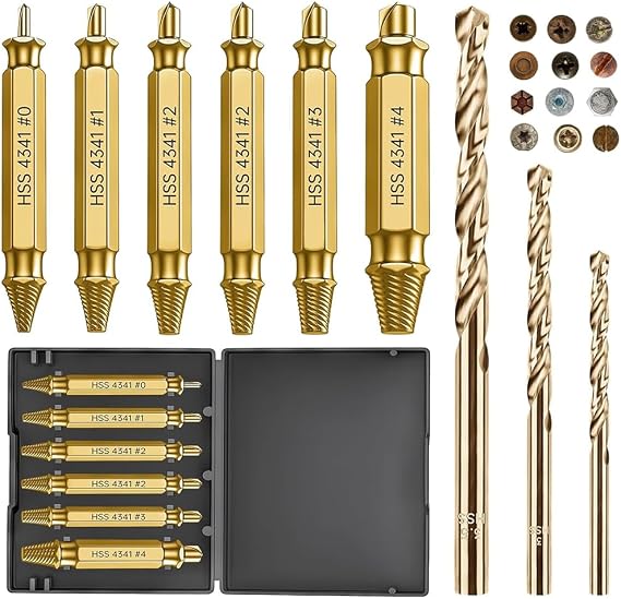 9 PCS Damaged Screw Extractor Set, Screw Grab Screw Removal Tool
