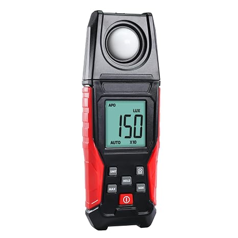 Light Meter Digital Illuminance Lux Meter 0.1~200,000 LUX (0.01~20000FC) with Backlight Luxmeter, Lighting Intensity Brightness Measurement for Indoor Outdoor Plants Film Photography Lumen Meter
