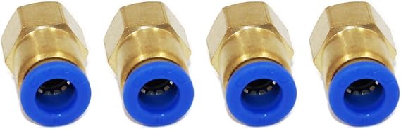 Pneumatic Push-In Fitting with Internal Thread 1/4 Inch to 8 mm 4 Pieces Push In Connection Air Line Fittings Industrial Quality (1/4 Inch - 8 mm)