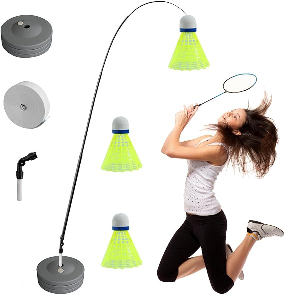 Badminton Training Tool - Badminton Training Aid, Badminton Single-Player Rebound Trainer, Single Badminton Trainings Device Suits Power Trainer for Badminton Learners and Children