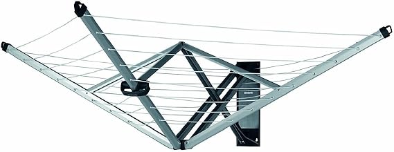 Brabantia WallFix Retractable Clothes Line with Cover, Silver, 24m