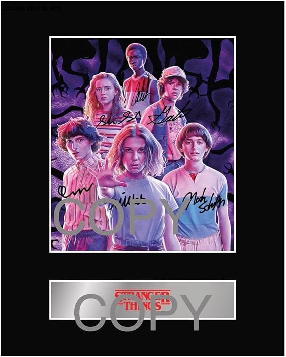 Pre Printed Digitally Signed ST Stranger Things Mounted Photo Display #1 Printed Autograph Signature Picture 10x8 Inch Mount