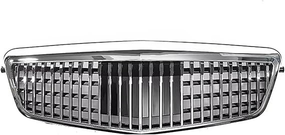Front Grill For Benz E-Class W212 E250 E300 E350 E500 2010-2013 Bumper Grilles Chrome Black Diamonds Style Front Racing Grille Front Kidney Grille(Maybach-Silver)