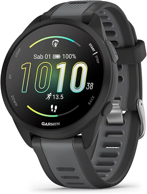 Garmin Forerunner 165 GPS Running Smartwatch, AMOLED Touchscreen, Optimized Metrics, Training Plans, Pay, 11-Day Runtime, Black (Renewed)