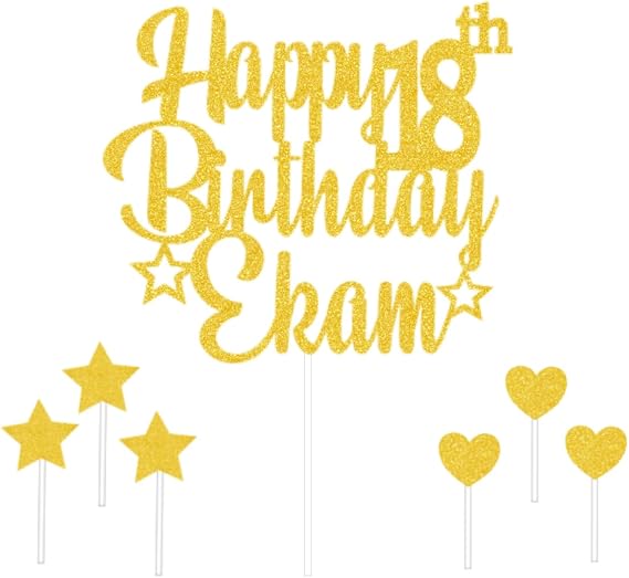 Personalized Custom Cake Topper with Any Name and Any Age – Elegant Birthday Cake Decoration for Milestone Birthdays, Anniversary, Party Celebrations and Special Events