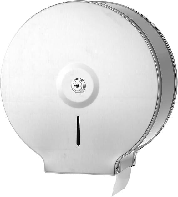 Lockable Toilet Roll Dispenser 10 Inch Roll, Stainless Steel Towel Dispenser, Commercial Jumbo Toilet Paper Dispenser, Wall Mount Single Roll Toilet