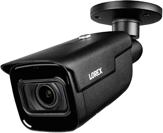 Lorex LNB9282B-2PK-W 4K 8MP Black Night Electric Varifocal Smart IP Bullet Security Camera Compatible with N881B, N882B, NR900X NVR