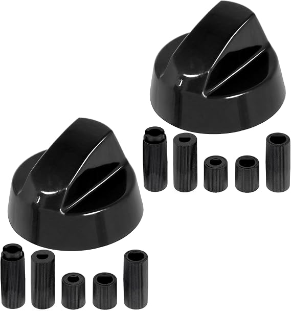 Spares2go Control Switch Knob for Ignis & Whirlpool Oven Cooker/Hobs (Black, Pack of 2)
