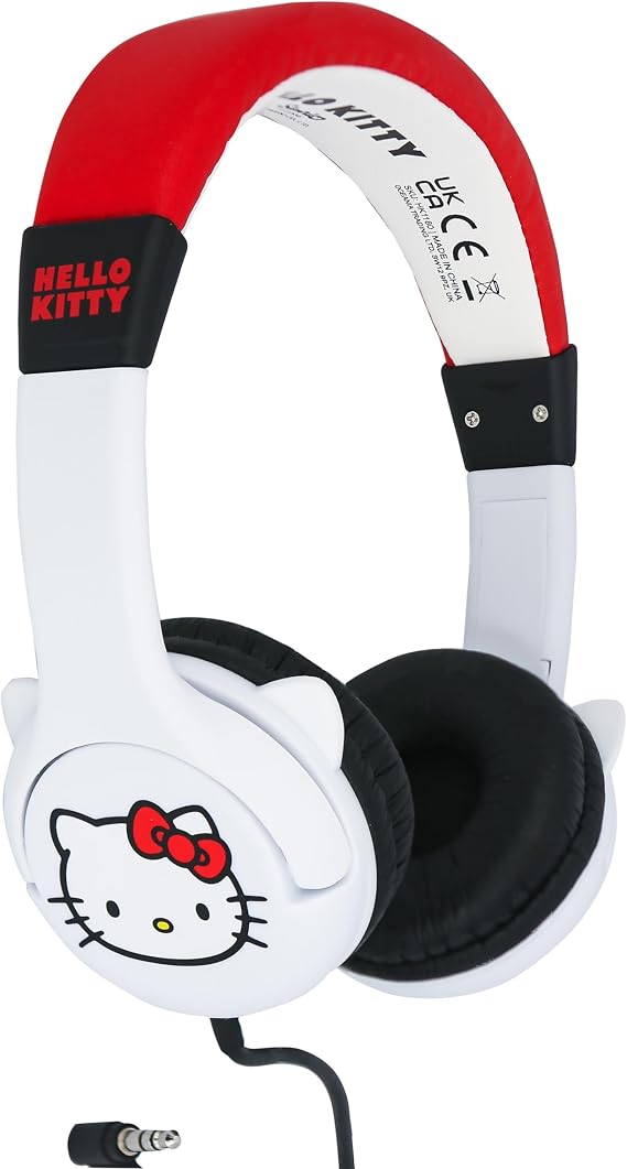 OTL Technologies Hello Kitty HK1180 Wired Headphones for Children Red and White