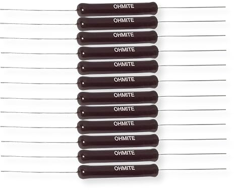 20J20RE Pack of 12 Wirewound Resistors, Axial Lead, 10W, 20 Ohms, 720V Max, 30 TCR, Rugged Vitreous Enamel Coating, Heat-Resistant Power Resistor for Industrial and Electronic Applications