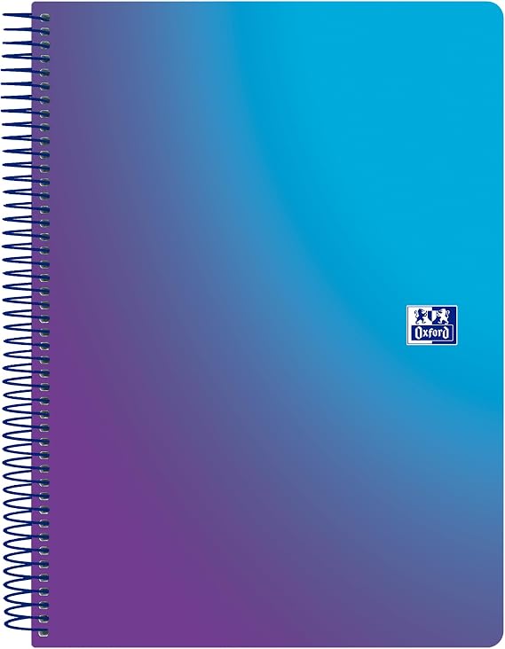 Oxford Europeanbook 4 Gradient, A5+, Plastic Cover, 120 Sheets, 5X5 Squares, Mystic Blue