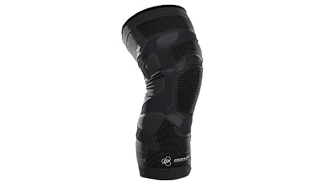 DonJoy Performance Trizone Knee Support for Muscle Strain & Meniscus Injury - Compression Knee Sleeve for Athletes and Active Users, Medium, Left