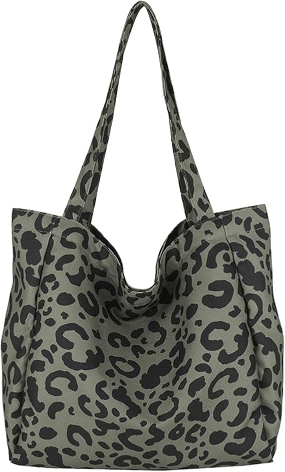 Green Leopard Print Bag,Shoulder Handbags Big Capacity Shopping Bag with Inner,Totes Shopping Bag,Large Capacity Animal Print Bag,for School Work Shopping Travel Daily Use(Green)