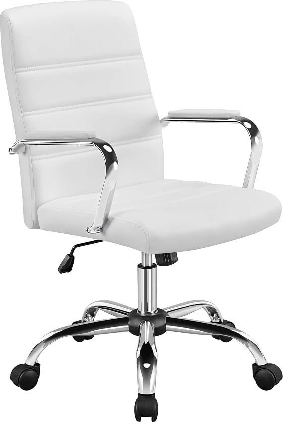 Yaheetech Home Office Chair with Armrests White