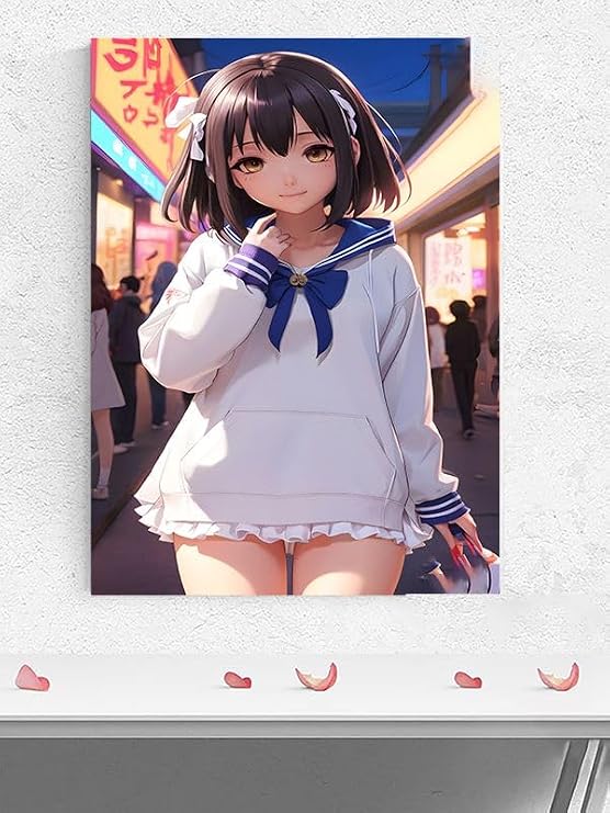 Postermanya (pster517) Beyazlı Anime Kızı Manga Anime Poster - Afiş - Dekoratif Duvar Posteri 70 x 100