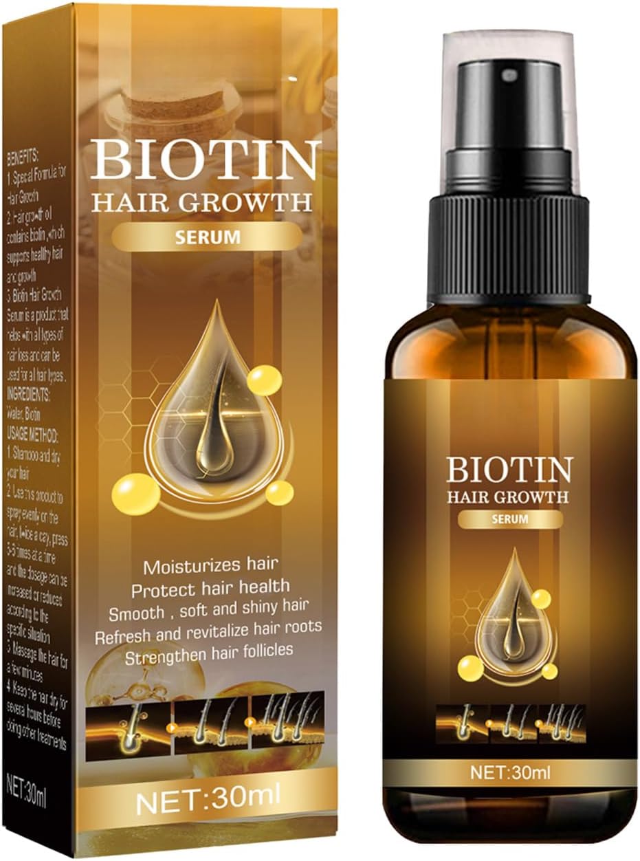 Biotin Hair Growth Spray - Essential Oils For Hair Growth And Thickness, Hair Growth Serum Herbal Serum, Anti Hair Loss Serum, Fast Growing, Nourishes Hair & Scalp 1 Pack