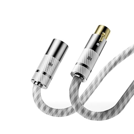 XLR Cable Solid Silver M/F Cable for Mixer and Studio use, 6N high-Purity Silver Wire for high-end Audio Applications Pristine Sound