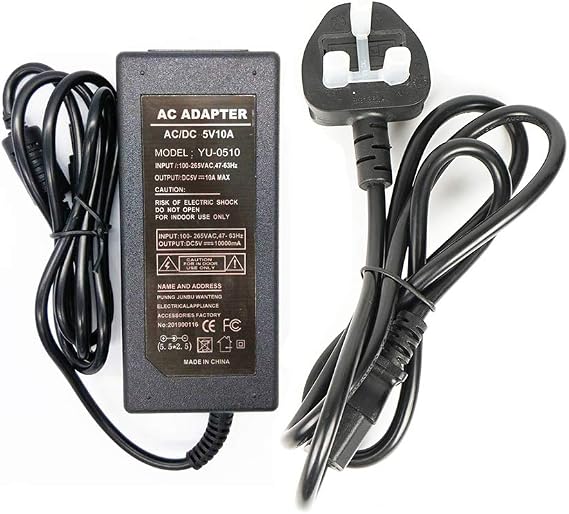 5V 10A Power Supply,AC100-240V to DC5V 50W Adapter Charger Transformers,Power Supply Adapter for Led Strip Lights,Audio/Video,CCTV,Camera,Wireless Router,DC Connector Jack 5.5mmx2.1mm