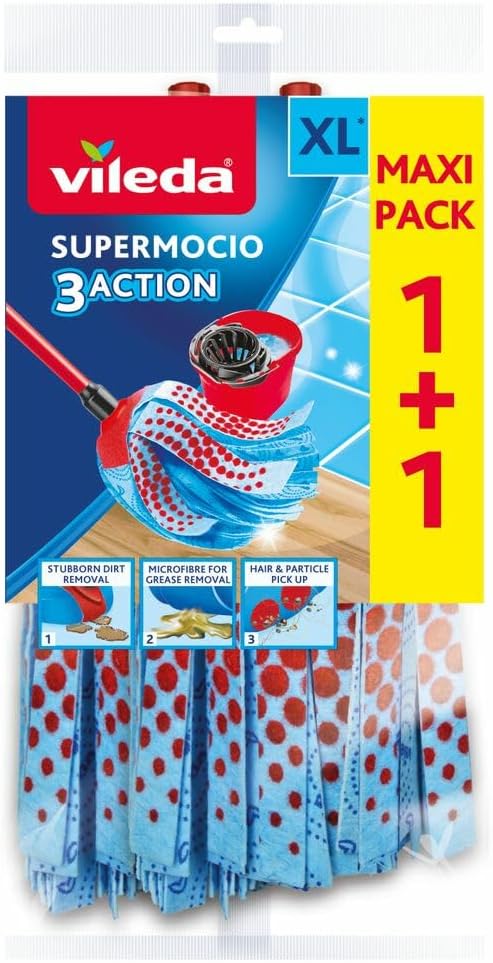 Vileda 122615 SuperMocio Action – Refill Pack for Vileda SuperMocio Mop