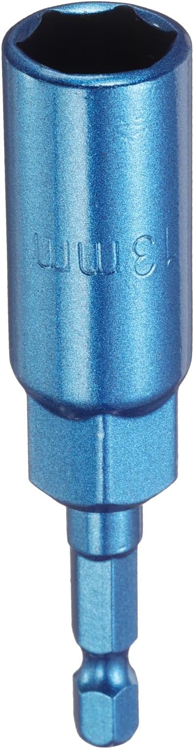 sourcing map Nut Driver 13mm Hex Drive Socket CR-V Steel Power Screw Drill Bits Socket Wrench Tools with 1/4" Quick Change Hex Shank for Power Drills Impact Drivers, Blue