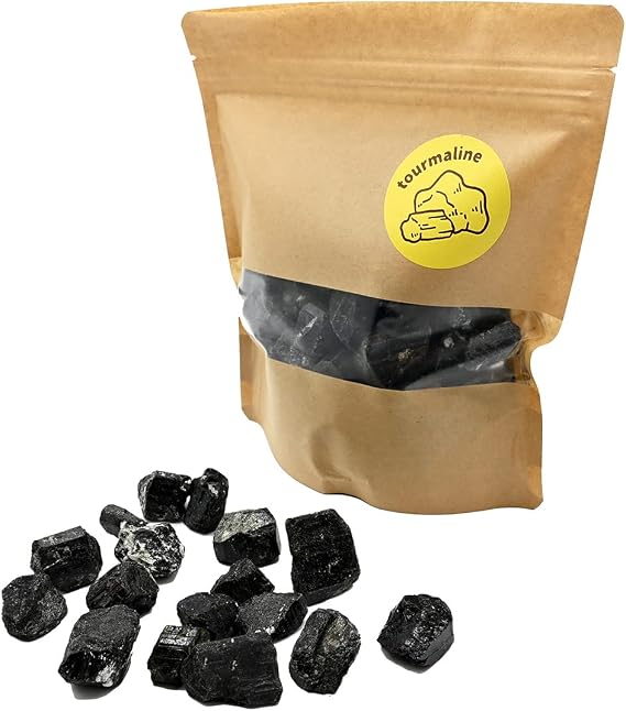 Natural Stone Black Tourmaline Gemstone 2.2 lbs 1 kg Warehouse Organizer 0.8 - 1.6 inches 20 - 40
