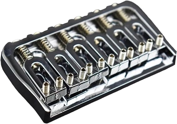 Guitar Bridge 6 String Electric Guitar Bridge Metal Hardtail Black Chrome(Chrome)