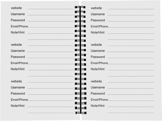 Password Book Lightweight Smart Index Page Notebook