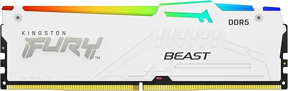 Kingston Fury Beast White RGB EXPO 32GB 5600MT/s DDR5 CL36 DIMM Desktop Gaming Memory Single Module - KF556C36BWEA-32