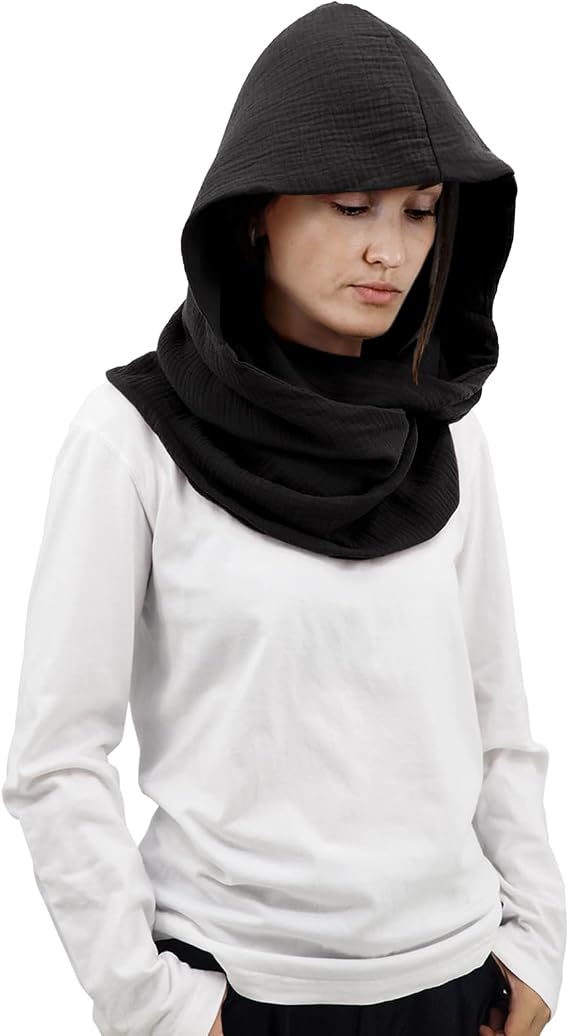 Women Men Fashion Pullover Scarf Hooded Scarf | Multifunctional Medieval Linen Cotton Cowl Hood Vintage Goth Cape Costume