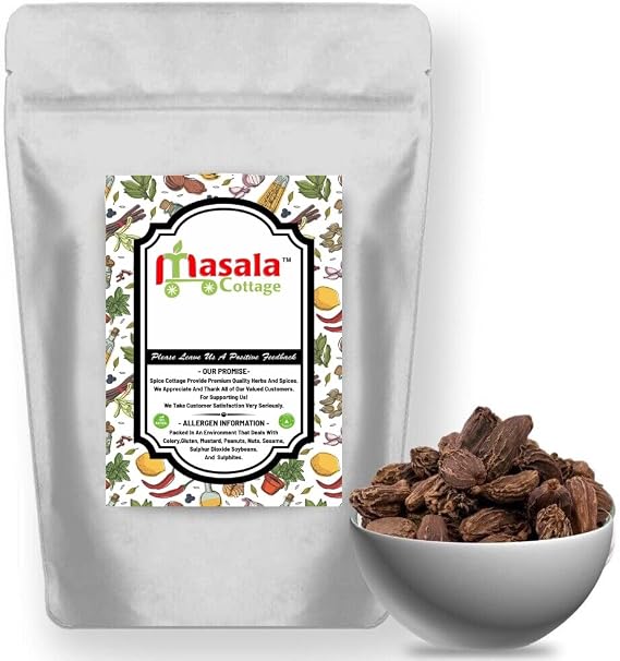 Black | Brown Cardamon | Cardamom Pods | Badi Elaichi Whole Dried Premium Quality by Masala Cottage® 25g-1.9kg (50, Grams)