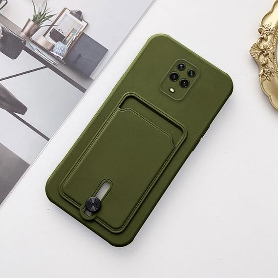 Zebana Xiaomi Redmi Note 9 Pro Max ile Uyumlu Kılıf Zebana Kartlıklı Sweet Yumuşak Silikon Kılıf Yeşil