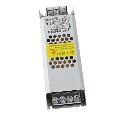 Tbest Led Power Supply 12V 60W Switching Driver Adapter Ultra Thin Aluminum Alloy Transformer For Led Light Box Signage Advertising Luminous Characters (WCB-24V-60W)
