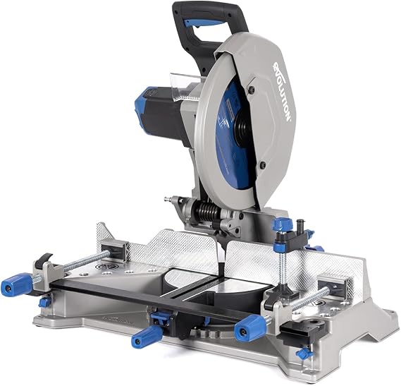 Evolution Power Tools S355MCS Mitre Chop Saw | Heavy Duty Metal Cutting Saw | +/- 46° Mitre Angle Range | 2,200 W Motor | 355mm 66-Teeth TCT Mild Steel Blade & Clamps Included | 230v