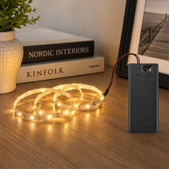 Günışığı Renk Pil Ile Çalışan Şerit Led 2 Metre Pilli Şerit Led (PİL DAHİL) [Enerji Sınıfı D]