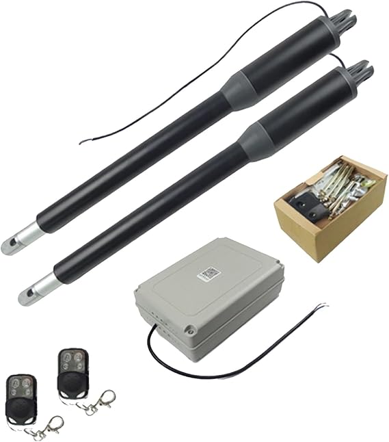 Electric Gate Opener Kit, 40W Automatic Dual Swing, 1.6cm/S Speed, 110° Max Opening, 2m Leaf Width, 150KG Max Weight, Ideal for Courtyard Gates