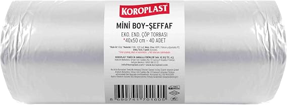 Ekonomik Endüstriyel Mini Şeffaf Çöp Torbası 40’lı 40x50 cm, Yırtılmaya Dayanıklı & Sızdırmaz Küçük Boy Çöp Poşeti, Çift Katlı, Geri Dönüştürülebilir, Mutfak, Ofis, Ev Atıkları İçin