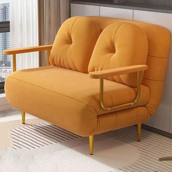 Folding Sofa Bed Convertible Single Sofa Chair Bed with Position Adjustable Backrest and Pillow Padded Seat Lounge Couch Guest Sleeper Recliner Armchair for Living Room